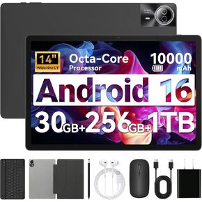 Android Tablet, 10.1 Inch Touch Screen Tablet, Octa Core Tablet with Dual Cameras, 8GB RAM 64GB ROM 1TB Expand Android 14 Tablet, Tablet with 2.4G+5G WiFi, Bluetooth, 5000mAh Battery in Saudi Arabia