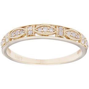 10k Yellow Gold Vintage Style Diamond Anniversary Ring (1/6 cttw, I-J Color, I2-I3 Clarity) in Saudi Arabia