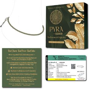 PYRA Certified Original Raw Pyrite Anklet for Women – Natural Money Magnet Crystal Payal | Pyrite Crystal Anklet for Wealth & Success | with Activation Card & Authenticity Certificate in Saudi Arabia