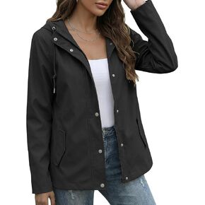 luvamia Rain Jacket Women Waterproof Lightweight Rain Coats Hiking Travel Windbreaker Raincoats with Adjustable Hood in Kuwait