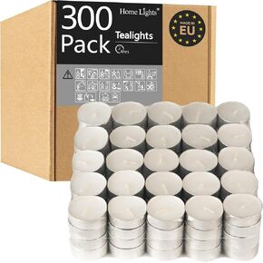 Tealight Candles - 4 Hours - Giant 100,200,300 Bulk Packs - White Unscented European Votive Smokeless Tea Lights for Shabbat, Weddings, Christmas, Home Decorative- 100 Pack in Saudi Arabia