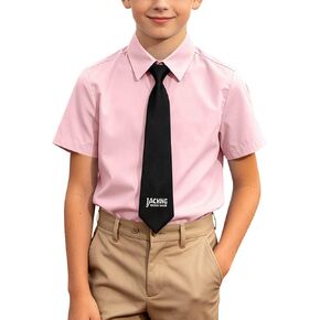Kids Uniform Shirts with Tie Back to School Collar Short Sleeve Button Down Dress Shirt Comfort Formal Casual Outfits in Saudi Arabia