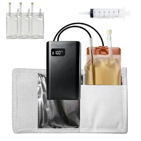 Reusable Electric Liquid Warmer with 7-Hour Constant 98.6°F Cycle, High-Precision Probe, LCD Digital Display, Portable Design, Includes 3 Disposable Liquid Bags in Saudi Arabia