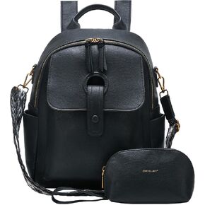 SOAEON Leather Backpack Purse for Women, Convertible Purse Backpack Shoulder Bag Fashion Ladies Handbag Daypack for Work Travel College - Brown in Saudi Arabia
