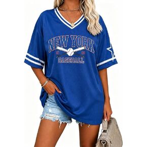 Baseball Jersey Women Game Day Sports Fan Shirts Oversized Baseball Mama Tshirt V Neck Tops Fans Gifts in Saudi Arabia