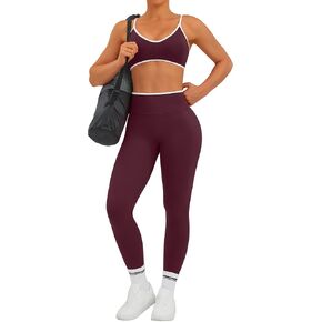 TDIFFUN Women Workout Sets 2 Piece Seamless Scrunch Butt Lifting Leggings Padded Sports Bra Matching Set Gym Yoga Outfits in Saudi Arabia