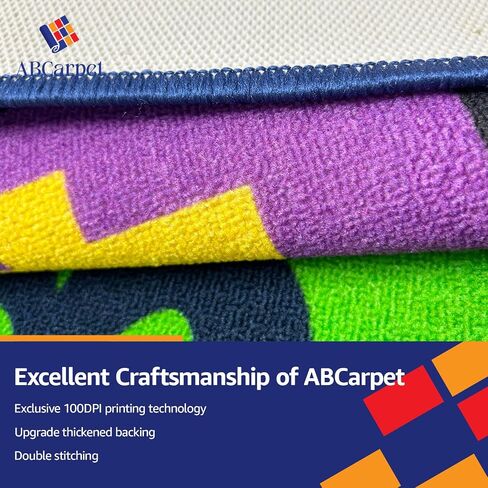 Number Classroom Rug for Kids, 7'6''x13'1'' Durable Nylon Classroom Seating Rug with Non-Slip Backing, School Carpet for Circle Time, Preschool, Daycare, Playroom, Learning & Reading Area in Saudi Arabia