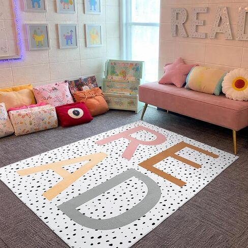 Large Classroom Rug 4.9 x 6.6 ft Read Classroom Carpets with Rubber Backing Class Carpets Playmat Read Rug for Reading Corner Decor Preschool Nursery Daycare Library Reading Nook Bedroom in Kuwait