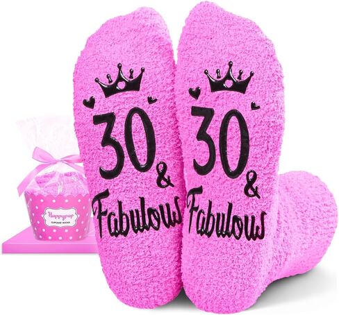 HAPPYPOP 30th Year Old Birthday Gifts for Women - Socks for 30 Year Olds, Best Gifts for 30 Year Old Woman in Saudi Arabia