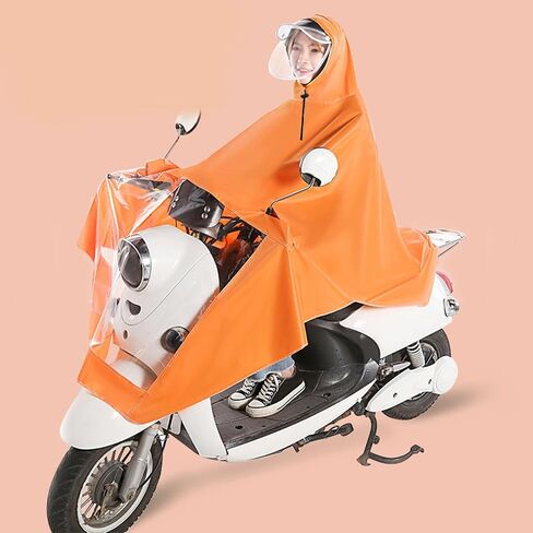 Yosoo Electric Bike Rain Poncho Raincoat for Motorcycle Adults with Foldable Design and Breathable Material for All Weather Protection (Orange) in Kuwait