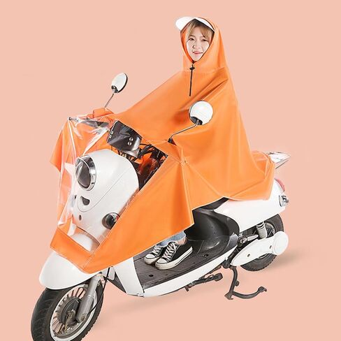 Yosoo Electric Bike Rain Poncho Raincoat for Motorcycle Adults with Foldable Design and Breathable Material for All Weather Protection (Orange) in Kuwait
