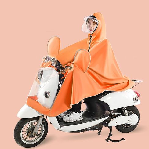 Yosoo Electric Bike Rain Poncho Raincoat for Motorcycle Adults with Foldable Design and Breathable Material for All Weather Protection (Orange) in Kuwait