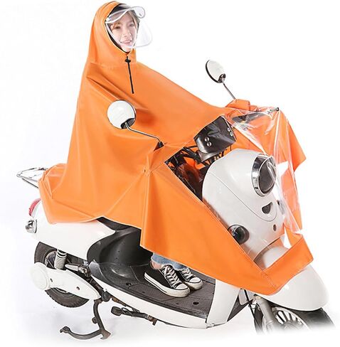 Yosoo Electric Bike Rain Poncho Raincoat for Motorcycle Adults with Foldable Design and Breathable Material for All Weather Protection (Orange) in Kuwait
