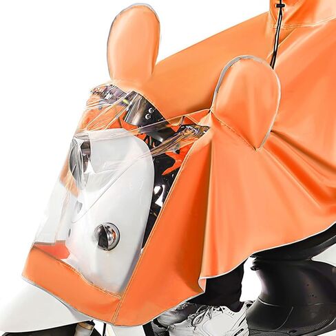 Yosoo Electric Bike Rain Poncho Raincoat for Motorcycle Adults with Foldable Design and Breathable Material for All Weather Protection (Orange) in Kuwait
