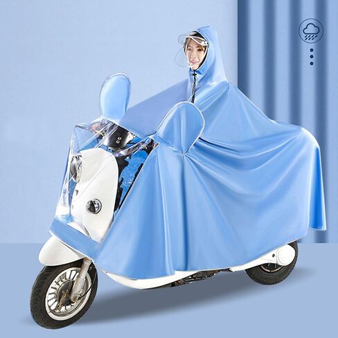 Yosoo Electric Bike Rain Poncho Raincoat for Motorcycle Adults with Foldable Design and Breathable Material for All Weather Protection (Blue) in Kuwait