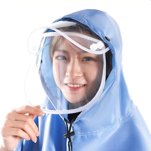 Yosoo Electric Bike Rain Poncho Raincoat for Motorcycle Adults with Foldable Design and Breathable Material for All Weather Protection (Blue) in Kuwait