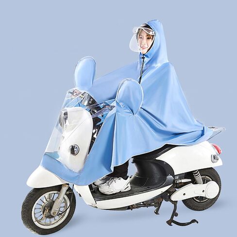 Yosoo Electric Bike Rain Poncho Raincoat for Motorcycle Adults with Foldable Design and Breathable Material for All Weather Protection (Blue) in Kuwait