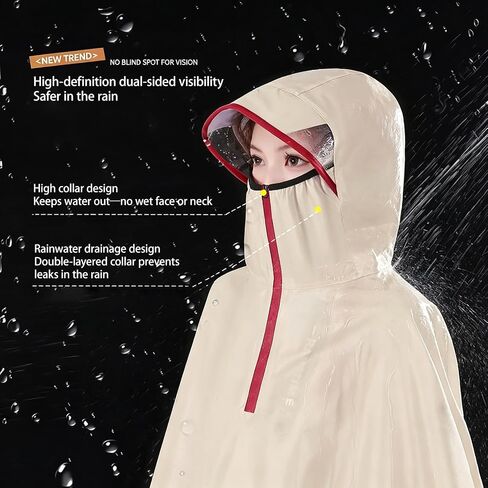 Reusable Electric Scooter Rain Ponchos for Adults Waterproof Rain Coat Heavy Duty Rain Cover Unisex Cape Coat in Kuwait