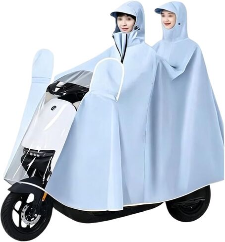 Full Body Waterproof Rain Ponchos for Adults Electric Scooter Rain Coat Two People Raincoat Jacket Motorcycling Cover in Saudi Arabia
