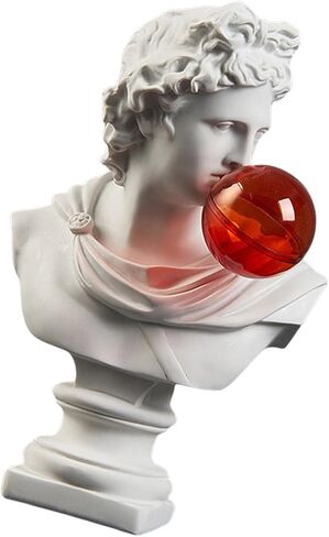 Resins Blowing Bubble Greek Sculpture Realistic Detailing Classical Greek Bust Statue for Creative Space and Event Desk Decoration in Kuwait