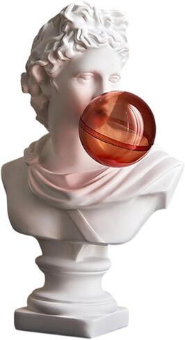 Resins Blowing Bubble Greek Sculpture Realistic Detailing Classical Greek Bust Statue for Creative Space and Event Desk Decoration in Kuwait