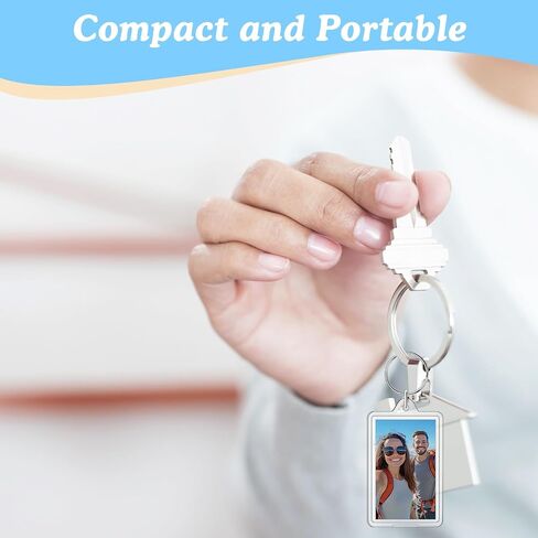 Photo Keychain, 30 Pack Acrylic Picture Keychain Holder with Split Ring for Insert 1.8 x 1.1 Inch Photo, Personalised Keychains Photo Frame, Blank Clear Keychains for Graduation Xmas Gift DIY Craft in Saudi Arabia