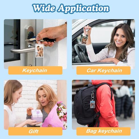 Photo Keychain, 30 Pack Acrylic Picture Keychain Holder with Split Ring for Insert 1.8 x 1.1 Inch Photo, Personalised Keychains Photo Frame, Blank Clear Keychains for Graduation Xmas Gift DIY Craft in Saudi Arabia