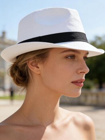 Short Brim Trilby Fedora Hat for Men Women in Saudi Arabia