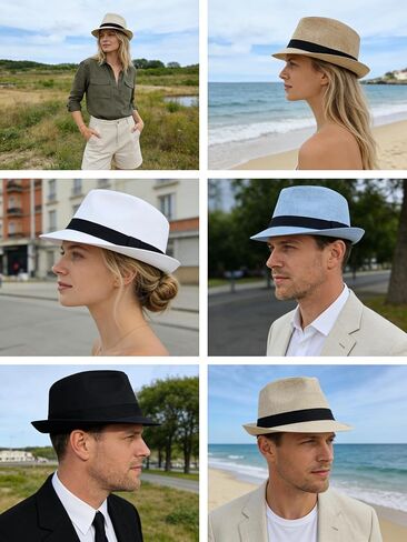 Short Brim Trilby Fedora Hat for Men Women in Saudi Arabia