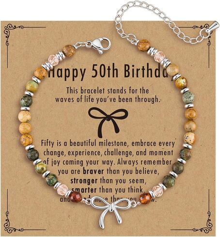 Bow Bracelet for Women, Waterproof Stainless Steel Natural Beaded Bracelet, Coquette Aesthetic Balletcore Jewelry, Non-Tarnish Birthday Gifts for Mom Wife Girlfriend in Kuwait