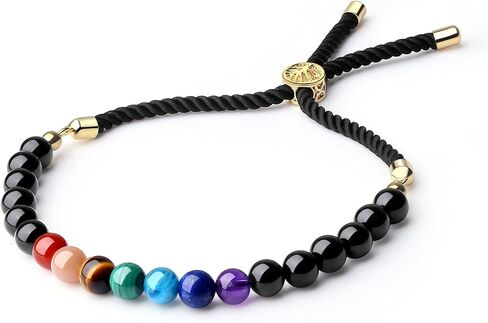 COAI Women's Semi Precious Gems 7 Chakra Stone Bolo Bracelet in Kuwait