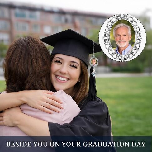 Graduation Memorial Tassel Charm 2026, Graduation Tassel Photo Charm with Angel Wings, Graduation Cap Picture Charms Accessories, Meaningful Graduation Gift for Her Class of 2026 in Kuwait