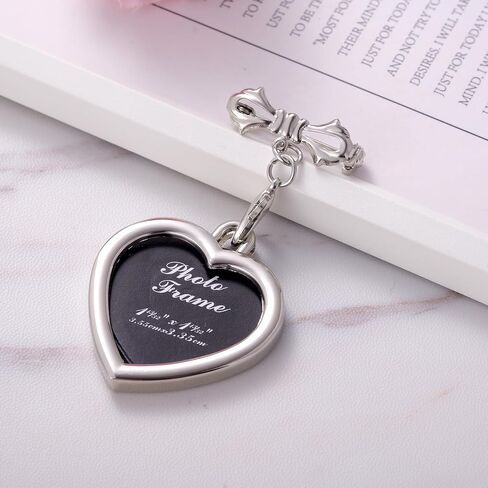 Ukodnus Personalized Bridal Bouquet Charm with Photo, Wedding Bouquet Memorial Charm, In Loving Memory Remembrance Pin for Bride, Memorial Gifts for Bride Remembrance Mom Dad in Heaven in Kuwait