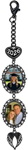Custom Photo 2026 Graduation Bag Charm, Personalized Picture Gold Graduation Hanging Ornament with Heartfelt Quote, Unique Memorial Keepsake Gift for Graduate(Gold2-2) in Saudi Arabia