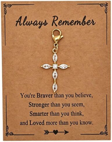 AMOBESTER Crystal Cross Clasp on Charms Gold-Plated Religion Pendant for Necklace and Bracelet in Kuwait