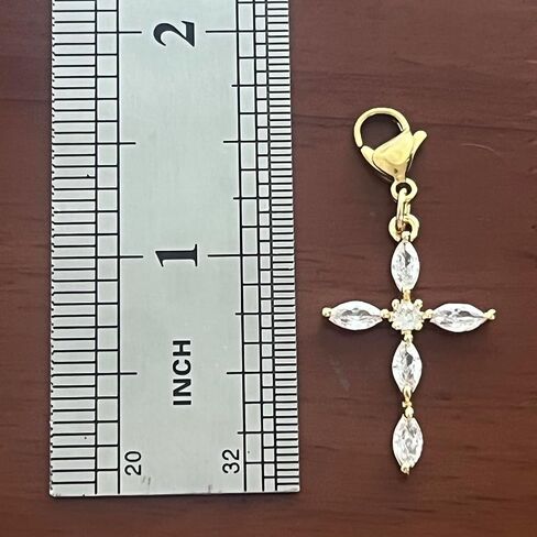 AMOBESTER Crystal Cross Clasp on Charms Gold-Plated Religion Pendant for Necklace and Bracelet in Kuwait