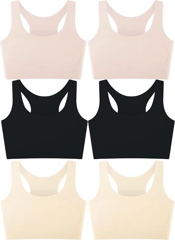 Boboking Teen Girls Seamless Racerback Training Bra Sports Bras-No Pads with Double-Layer Chest Support in Saudi Arabia