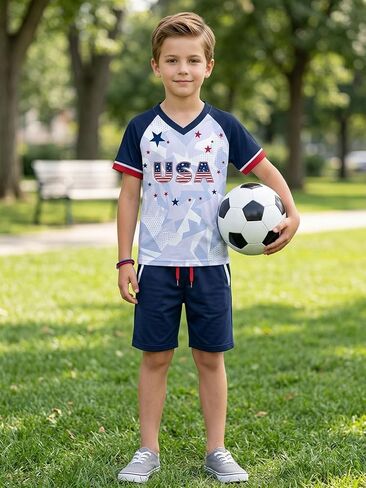 Unisex Kid's Soccer Cup 2026 Shirt Boys Girls Mesh Soccer Jersey Youth V-Neck USA Mexico Jersey Argentina Brazil Tops in Kuwait