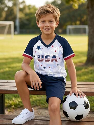 Unisex Kid's Soccer Cup 2026 Shirt Boys Girls Mesh Soccer Jersey Youth V-Neck USA Mexico Jersey Argentina Brazil Tops in Kuwait