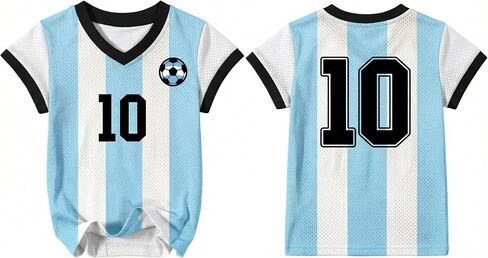Unisex Kid's Soccer Cup 2026 Shirt Boys Girls Mesh Soccer Jersey Youth V-Neck USA Mexico Jersey Argentina Brazil Tops in Kuwait