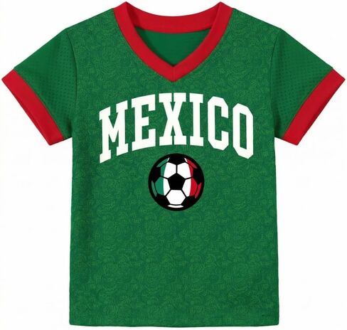 Unisex Kid's Soccer Cup 2026 Shirt Boys Girls Mesh Soccer Jersey Youth V-Neck USA Mexico Jersey Argentina Brazil Tops in Kuwait