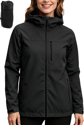 Women's Rain Jacket Rain Coat Waterproof Windbreaker With Hood,Lightweight Spring Jacket for Outdoor Cycling Hiking in Kuwait
