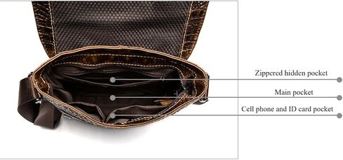 Genuine Leather Shoulder Bag for Men Messenger Sling Crossbody Bag Lightweight Casual Travel Business in Kuwait