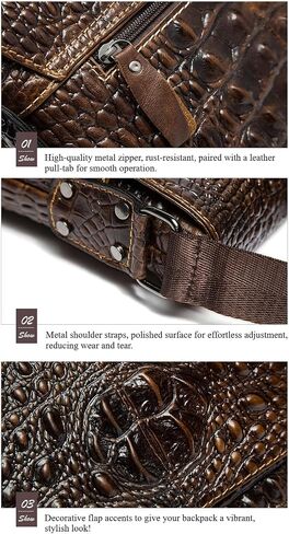 Genuine Leather Shoulder Bag for Men Messenger Sling Crossbody Bag Lightweight Casual Travel Business in Kuwait