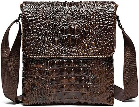 Genuine Leather Shoulder Bag for Men Messenger Sling Crossbody Bag Lightweight Casual Travel Business in Kuwait