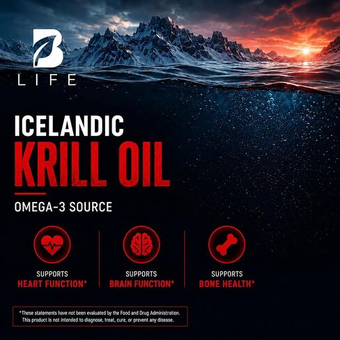 Antarctic Krill Oil Omega-3 – High-Absorption Phospholipid Omega 3 with EPA, DHA & Astaxanthin – Burp-Less, No Fishy Aftertaste – 90 Softgels, 90 Servings – Premium Krill Oil Supplement in Saudi Arabia