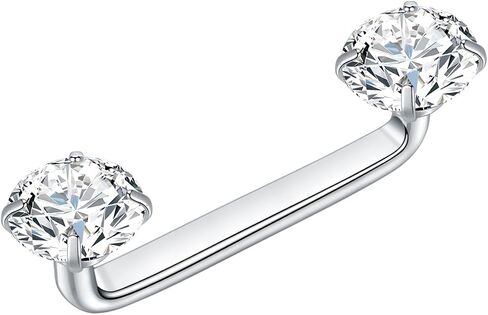 Xpircn Titanium Surface Tragus Piercing Jewelry 14G 10mm 12mm 14mm 16mm 18mm 20mm CZ Flower Staple Barbell Internally Threaded Surface Tragus Staple Bar Piercing Jewelry in Kuwait