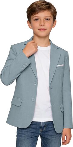 Boys Suits Blazer Linen Suit Jackets for Boy Sport Coat Casual 2 Buttons Kids Blazer for Boys Formal Jacket for School in Kuwait
