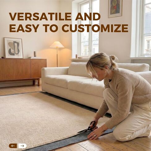 Rug Pad 5 x 7 Ft Non-Slip, Felt and Natural Rubber Backing, 1/4" Thick, Cushioned Gripper Pads, Keep Rugs in Place, Carpet Runners, Protective Padding Under Area Rugs, Hardwood Floors Protection in Saudi Arabia