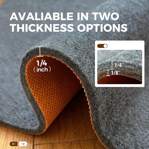 Rug Pad 5 x 7 Ft Non-Slip, Felt and Natural Rubber Backing, 1/4" Thick, Cushioned Gripper Pads, Keep Rugs in Place, Carpet Runners, Protective Padding Under Area Rugs, Hardwood Floors Protection in Saudi Arabia